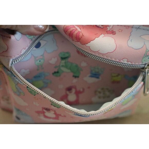 Loungefly Women's Pink Disney Pixar Characters On Clouds Mini Backpack - Picture 9 of 11